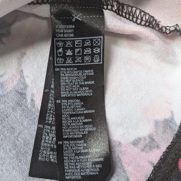 Forever 21 Women’s Dress Size L Black Pink White Floral Sleeveless Skater - Picture 6 of 6